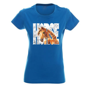 LUCKY HORSE T-Shirt "Horse", kolor niebieski